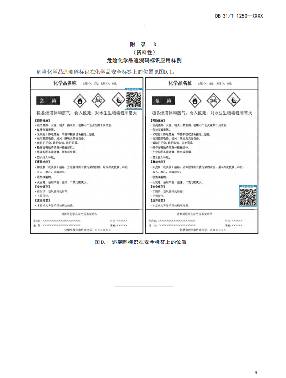 上海,地方標準,危險化學品,追溯碼,技術規范